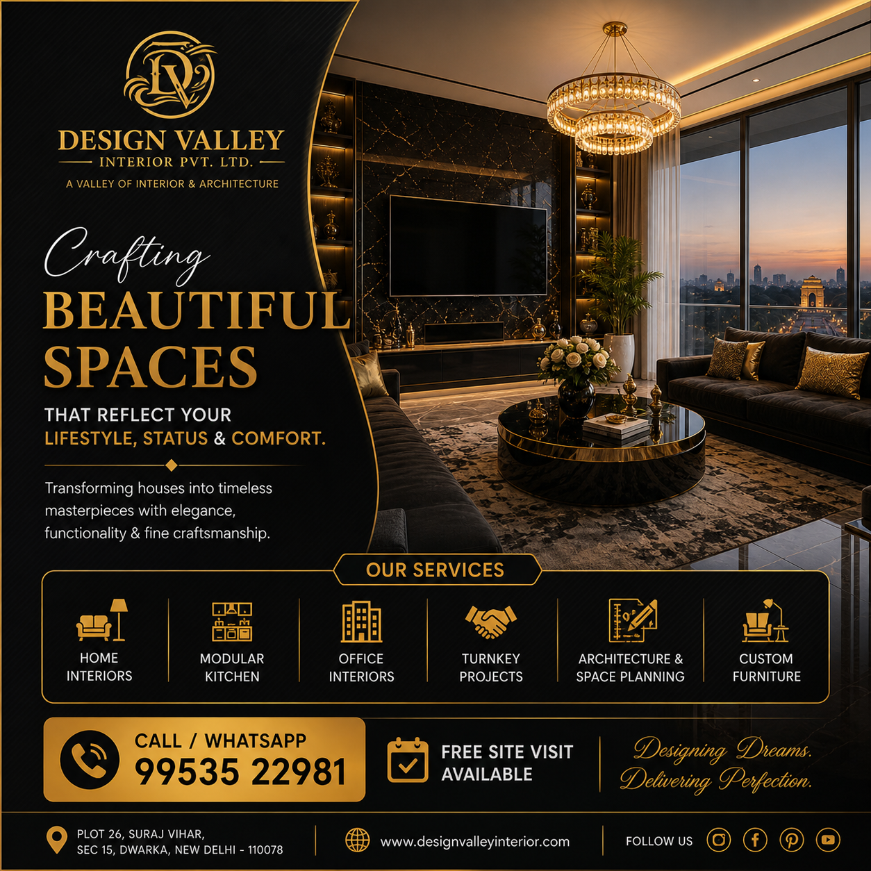 Modern Delhi villa showcase flyer